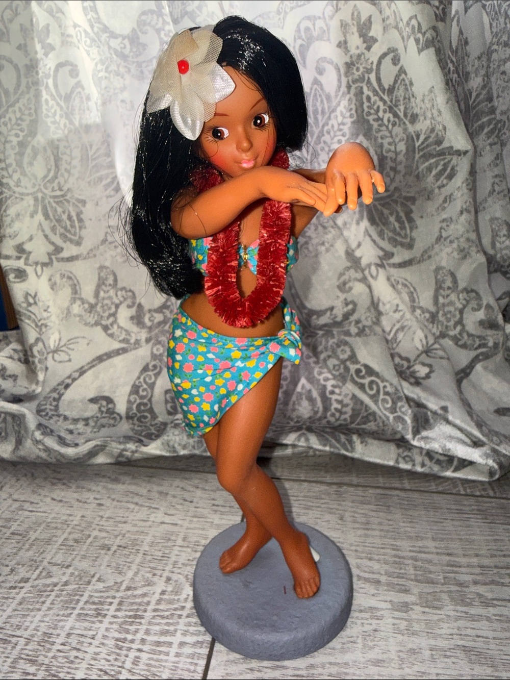 Vintage 1960’s / 1970’s Hula Dancer Doll - Retro Tiki Bar Mid - Century